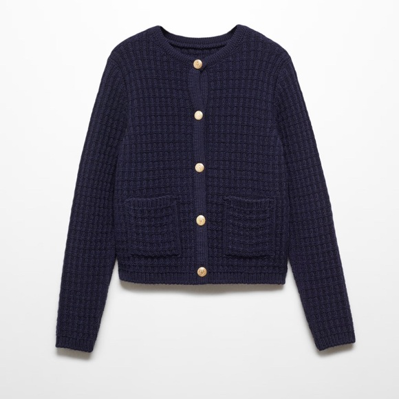 Mango Navy Blue Women's Cardigan - Picture 1 of 4